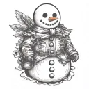 snowman tattoo design idea