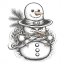 snowman tattoo design idea
