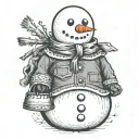 snowman tattoo design idea