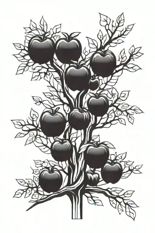 apple tree tattoo design idea
