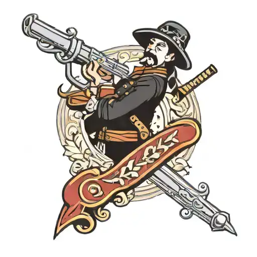 musket with bayonet   tattoo design idea