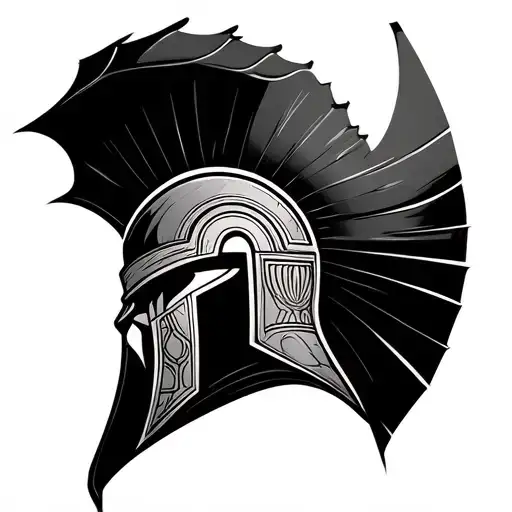 vertical minimalist spartan tattoo design idea