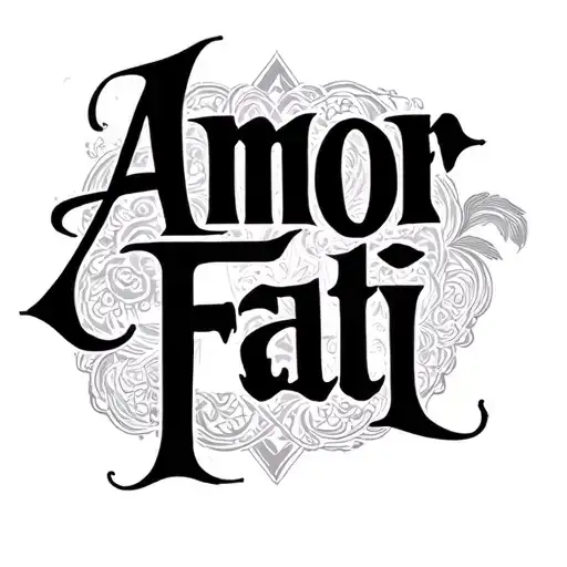 lettering Amor Fati neck tattoo design idea