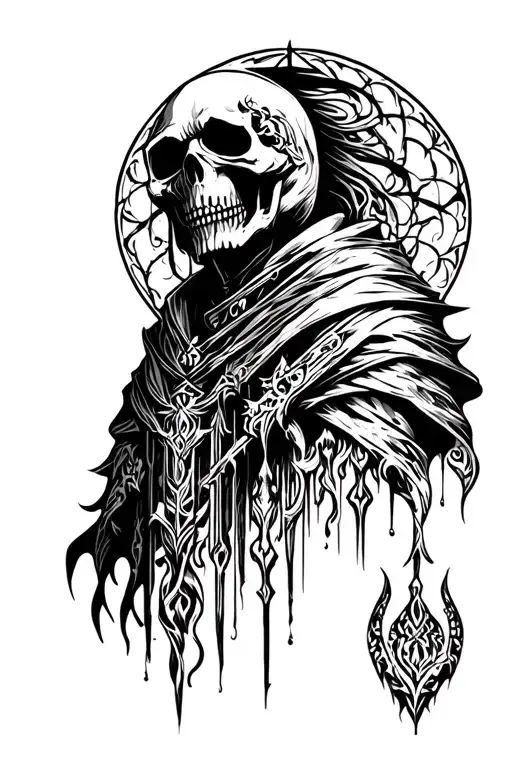 grim reaper tribal tattoo tattoo design idea