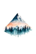 forest and mountain range tattoo design idea
