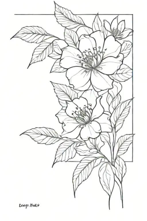 pen named Laura Noah Elaine tattoo design idea