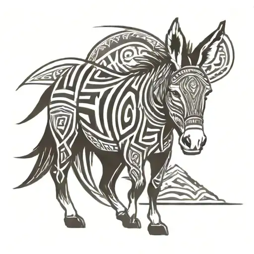 wild donkey looking tattoo design idea
