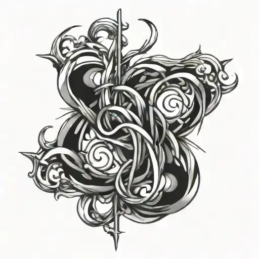 twisted chaos word tattoo design idea