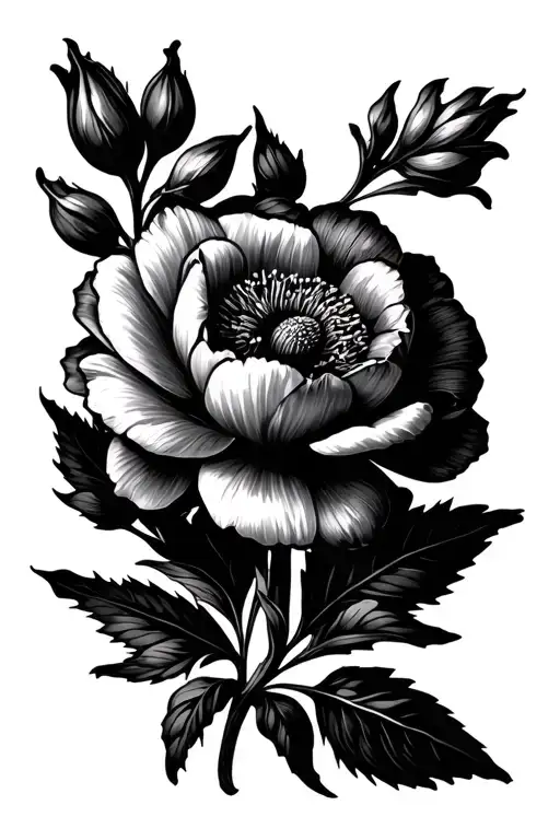 birth flower for may and november together tattoo design idea