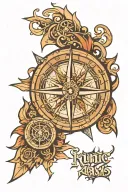 runic compass tattoo design idea