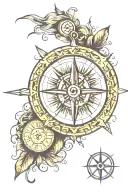runic compass tattoo design idea