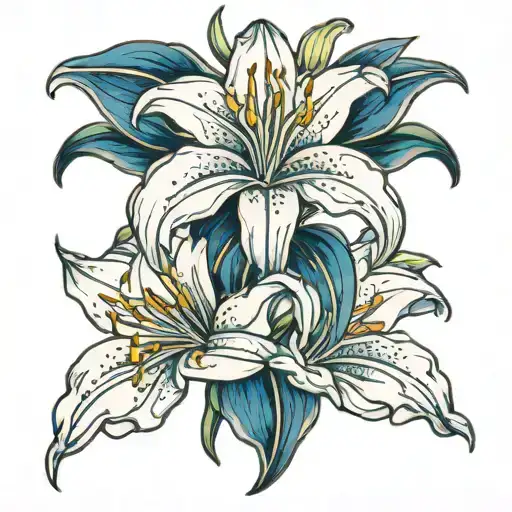 madonna lily flower tattoo design idea