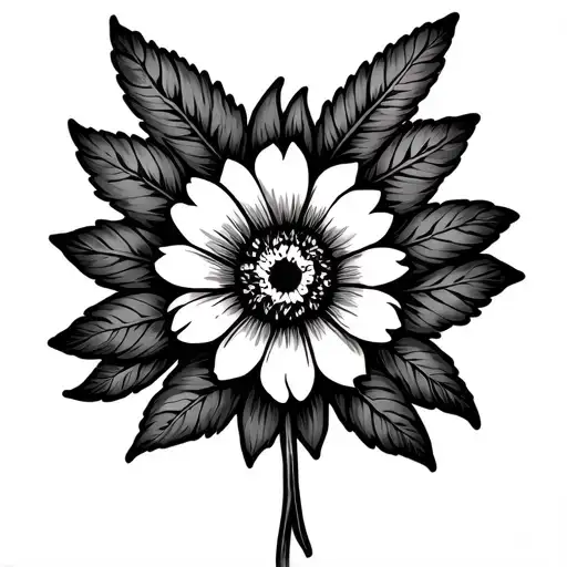 Blackfoot Indian flower mixed tattoo design idea