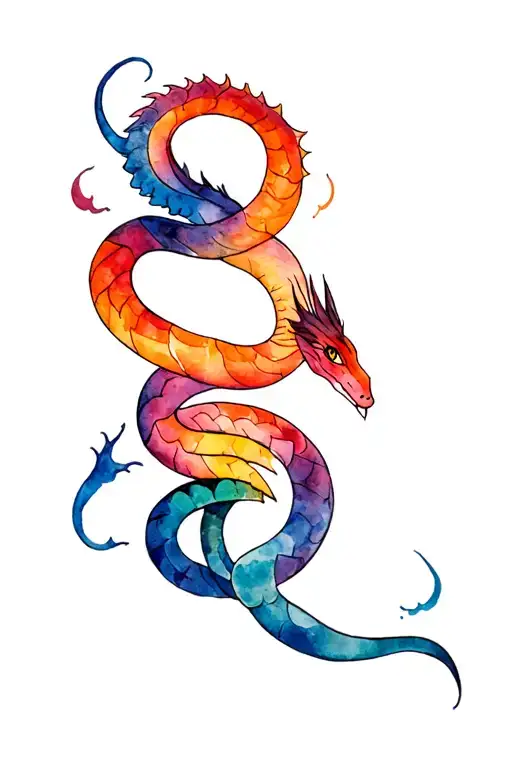 The tattoo represents Coatl, the two -headed snake of Mexican myxic mythology. Transmits power, wisdom and connection tattoo design idea