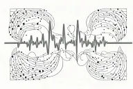 name heartbeat line running tattoo design idea