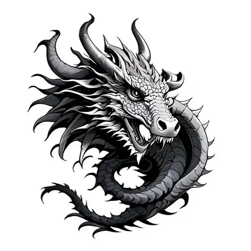 Dragon And Ox tattoo design idea