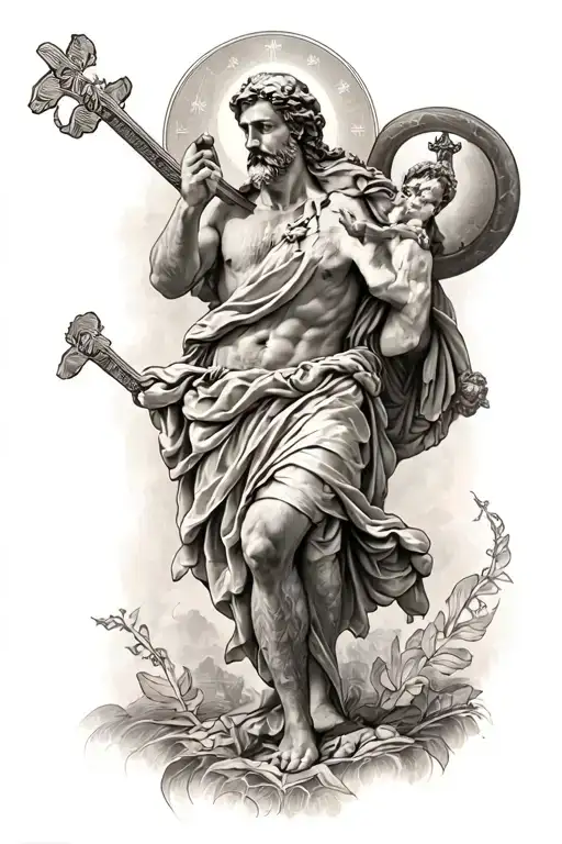saint christopher tattoo design idea