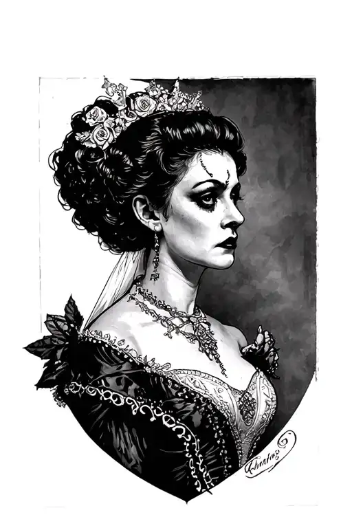 elsa lanchester as the bride of frankestein tattoo design idea