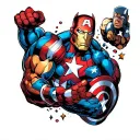 marvel avengers left arm half sleeve tattoo design idea