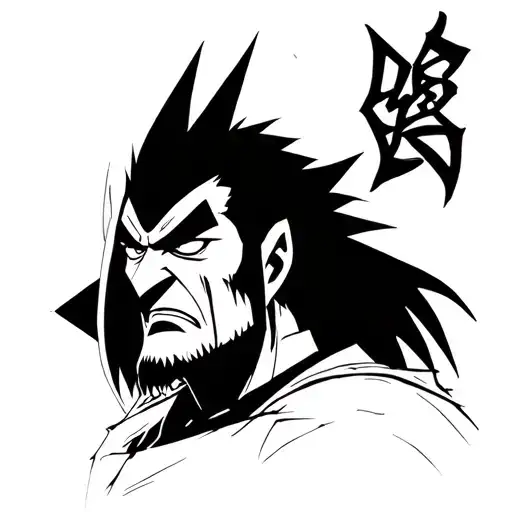 Punk drawing style of samurai Jack tattoo design idea