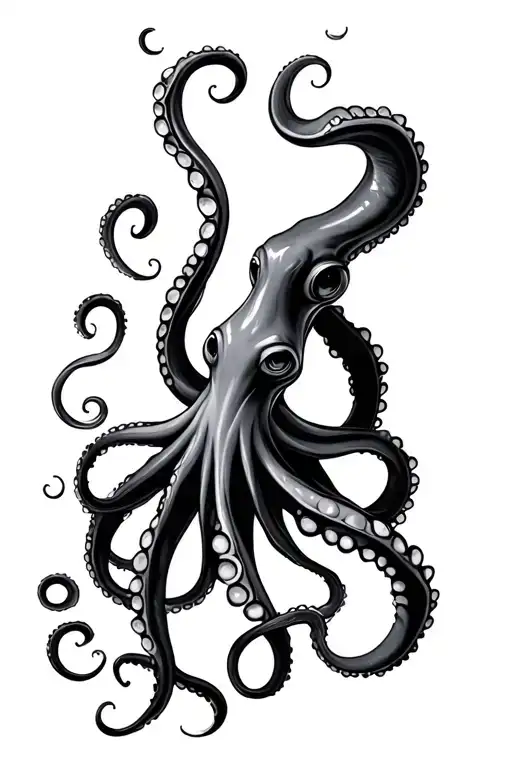 octopus wrapping its tentacles tattoo design idea