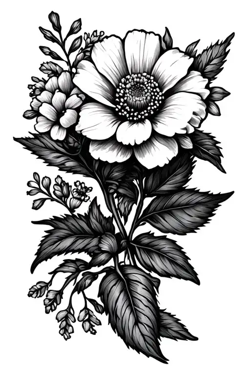 Birth flower for April, August, and June. Runner. and eating disorder symbol tattoo design idea