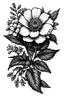 Birth flower for April, August, and June. Runner. and eating disorder symbol tattoo design idea
