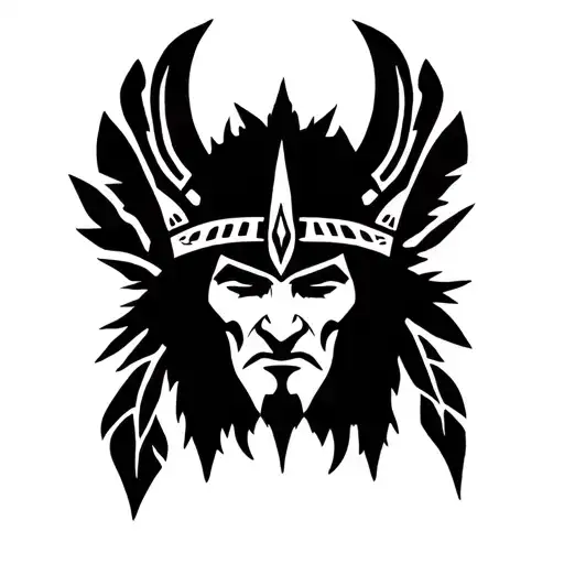 Native American and Viking tribal symbols incorporated tattoo design idea