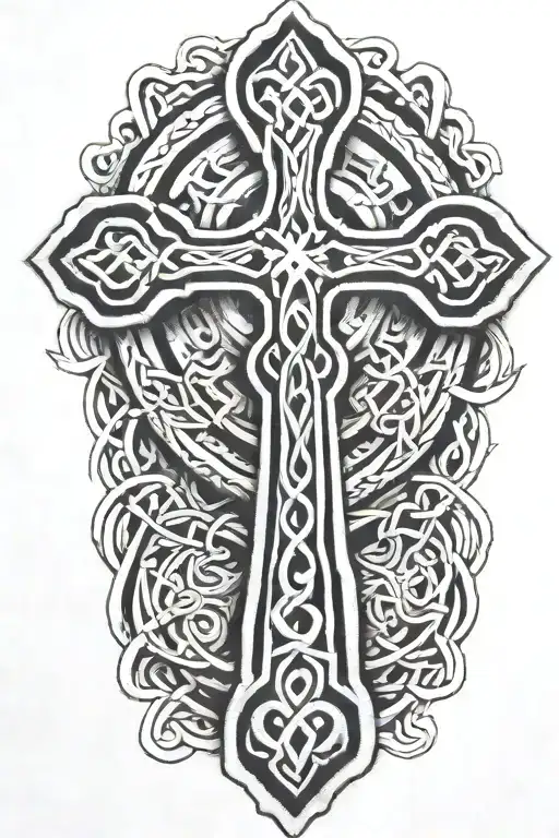 celtic cross intertwined tattoo design idea
