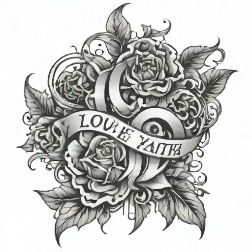 love faith hope intertwined tattoo design idea