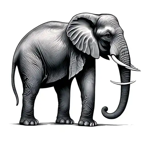 psalms 23 4 elephant standing tattoo design idea