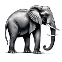 psalms 23 4 elephant standing tattoo design idea