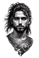 unstoppable warrior wielding tattoo design idea