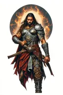 unstoppable warrior wielding tattoo design idea