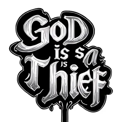 God is a thief tattoo design idea
