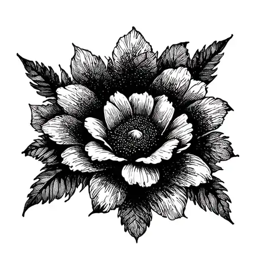 gondola flower tattoo design idea
