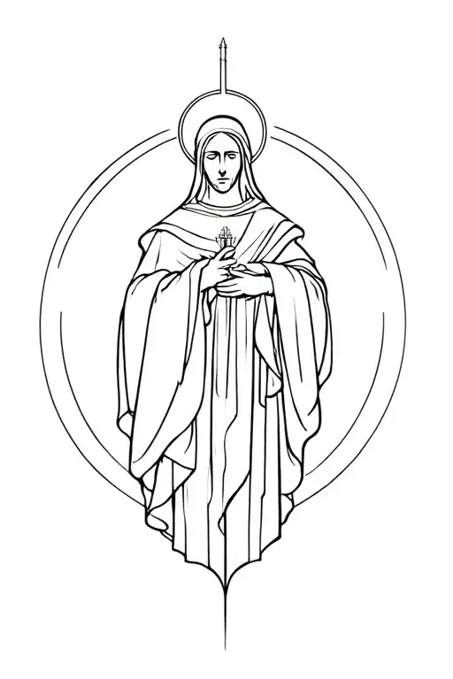 patron saint of dysmorphic tattoo design idea