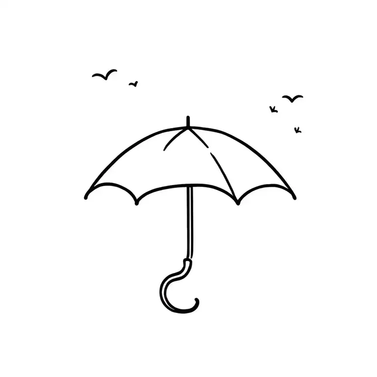 Umbrella tattoo design idea