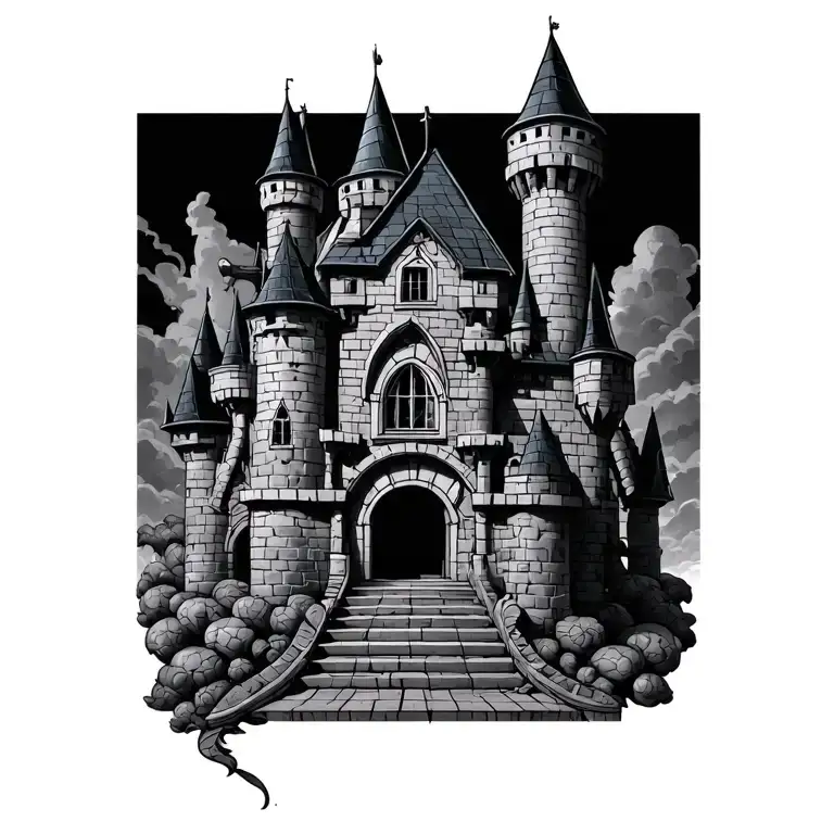 bowsers castle tattoo design idea