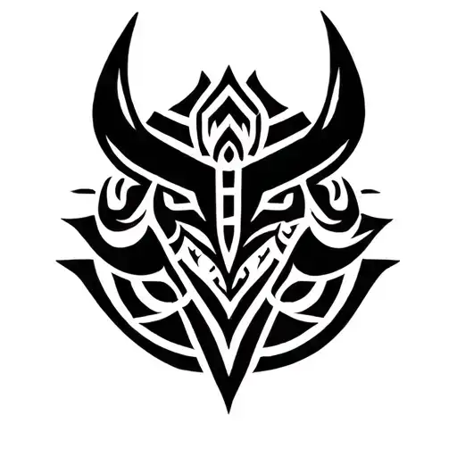 Vikings symbols mixed with tribals tattoo design idea