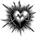 heart with four heartbeat lines going tattoo design idea