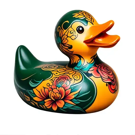 rubber duck with tattoos tattoo design idea