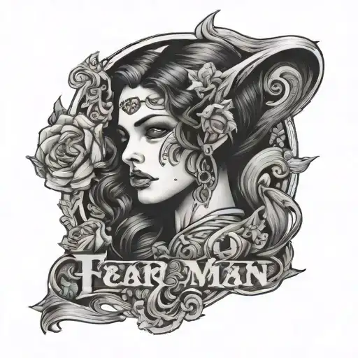 fear no man trust no woman tattoo design idea