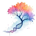 family tree dna helix merging tattoo design idea