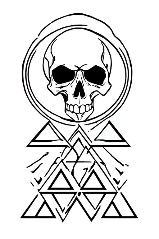 Abstract Grateful Dead stealie logo. *Just* a circle for the skull with triangles beneath it representing the jaw tattoo design idea
