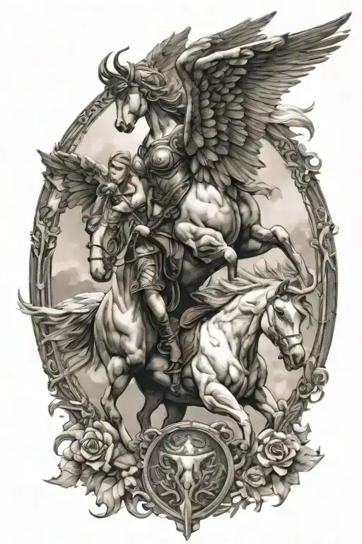 valkyrie and pegasus tattoo design idea