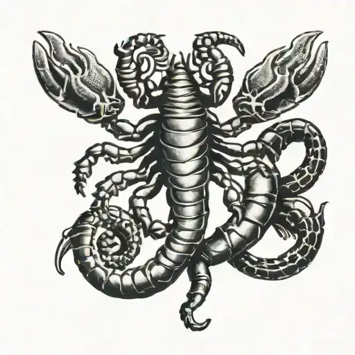 scorpio, feminine, tomboy, strength, growth intertwined tattoo design idea