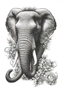 Elephant face tattoo design idea