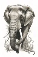 Elephant face tattoo design idea
