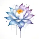 add trajectories surrounding lotus. use dark space colors replace the lighter pedals with darker colors tattoo design idea